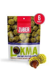 Züber Lokma Antep Fıstığı Kaplı Kakaolu Fındık Ezmeli Meyve Topu 96g X 6 Paket