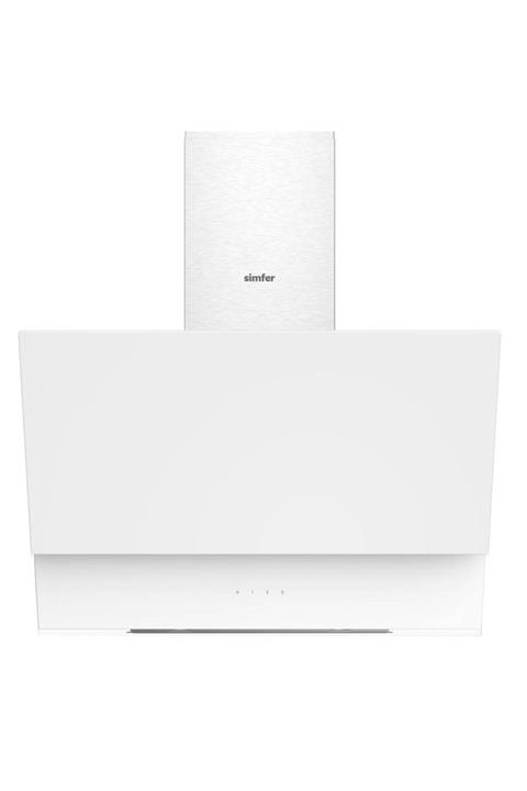 Simfer 9614 60 cm Beyaz Eğik Cam Davlumbaz Dokunmatik + Led Lamba