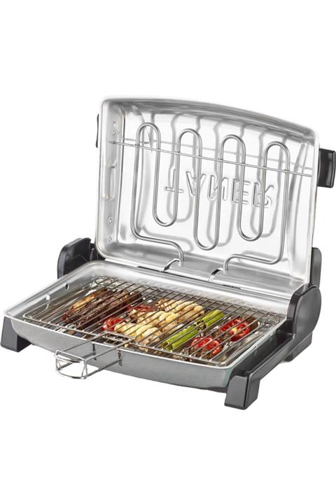 TANER Kebapçı Elektrikli Izgara Mangal Barbekü Çift Telli Mini Boy Gri