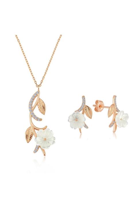 Mia Vento Italyan Tasarım Bahar Goncası Flowers Gümüş Ikili Set