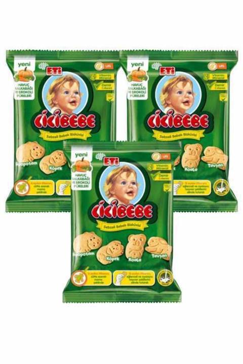 Eti Cicibebe Sebzeli Bebek Bisküvisi 172 gr X3 Paket