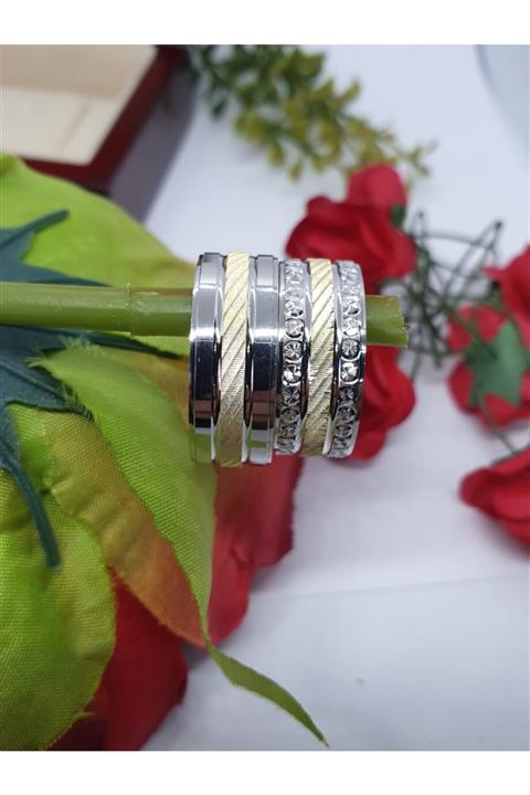 Gri Gümüş Gümüş Alyans 925 Ayar