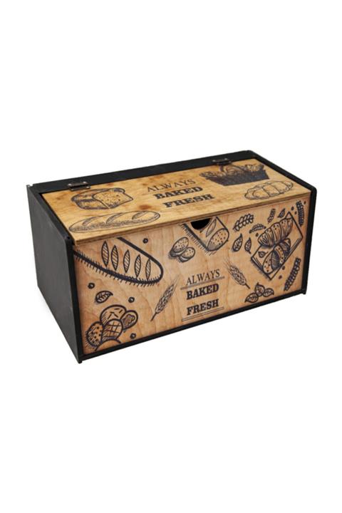 Mavikuğu Dekoratif Ahşap Ekmek Dolabı Desenli Ekmeklik