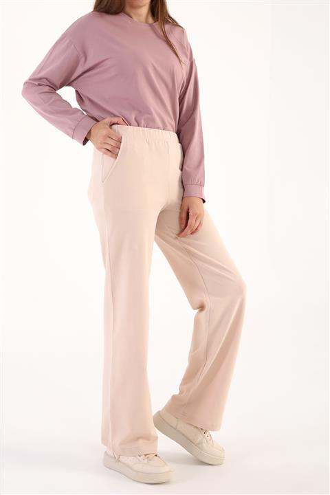 ALLDAY Bej Lastikli Bol Paça Eşofman Altı