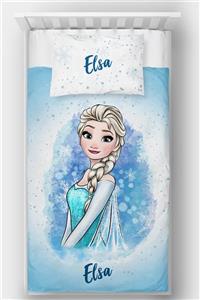 Homamia Tek Kişilik Yatak Örtüsü Frozen Elsa