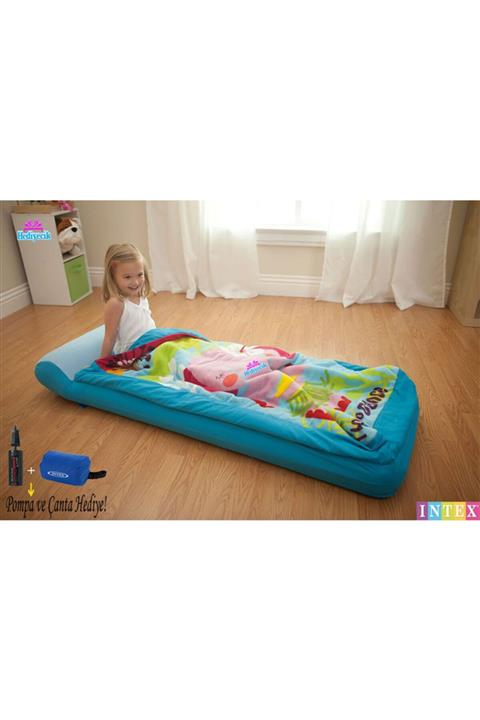 hediyecik Intex Kids Tek Kişilik Tulumlu Çocuk Kamp Yatağı 152x64x20 Cm