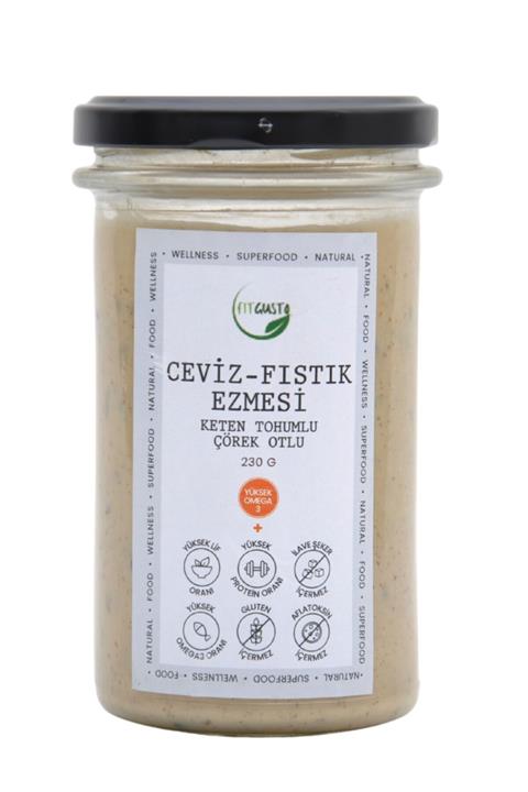 Fitgusto Keten Tohumlu Ve Çörekotlu Ceviz-fıstık Ezmesi 230 G.