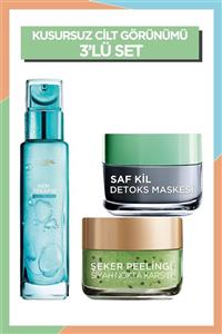 L'Oreal Paris Nem Terapisi + Saf Kil Detoks Maskesi + Şeker Peeling Siyah Nokta Karşıtı 36005234248943