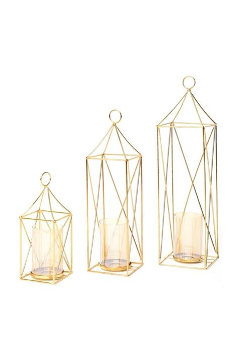 Home Decor Altın Rustik Mumluk