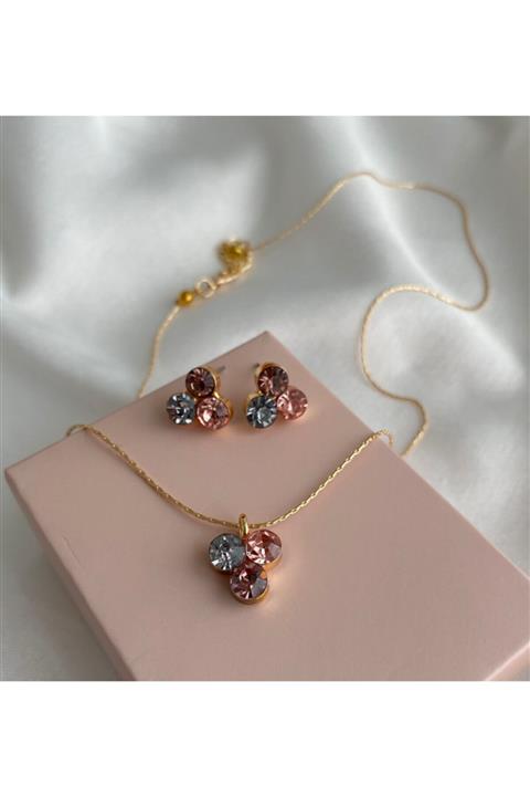 MagicStone Renkli Taşlı Kolye Küpe Set