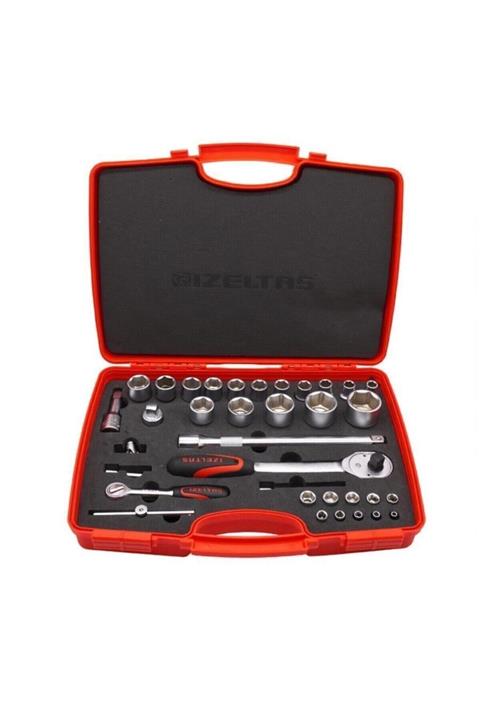 İzeltaş 1/4''-1/2'' Kombine Altı Köşe Lokma Anahtar Takımı 35 Parça