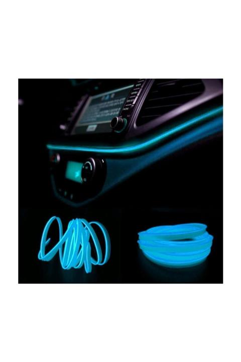 Mfk Araç İçi Torpido Ledi - İp Led - Neon Led - Şerit Led / Buz Mavi