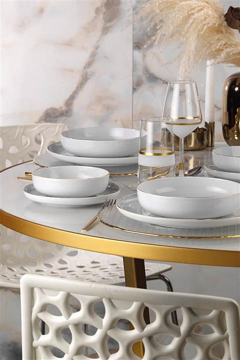 Kütahya Porselen Altın Fileli  Yemek Takımı 24 Parça