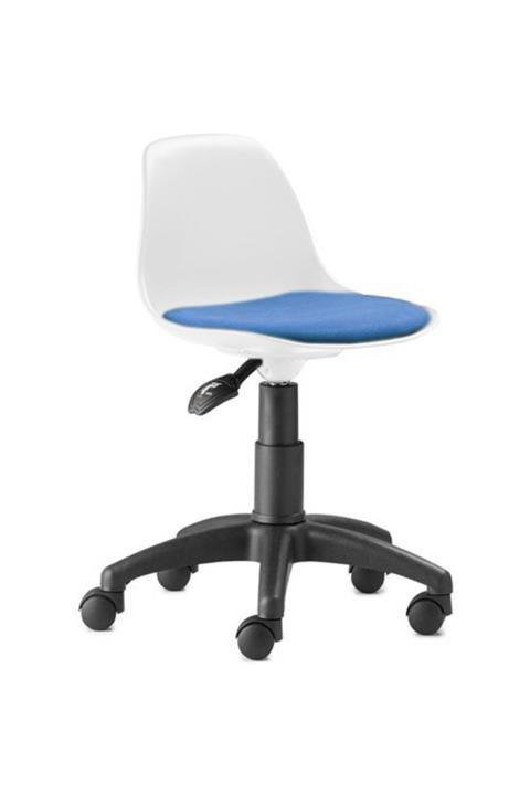 GüçlüTedarik Beyaz Mavi Kumaş Çocuk Koltuğu 6-12 Yaş