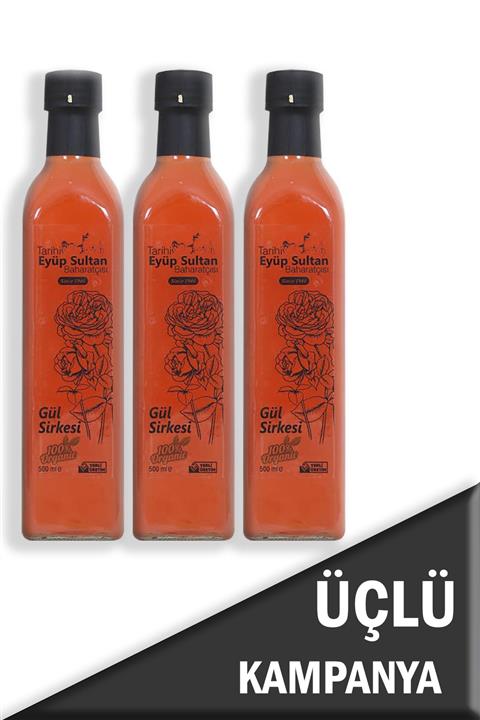 TARİHİ EYÜP SULTAN BAHARATCISI %100 Doğal Gül Sirkesi 3x500ml