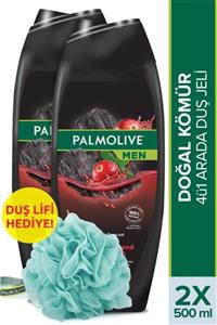 Palmolive Men Purifiying & Uplifting 4ü1 Arada Doğal Kömür Duş Jeli 500 Ml X 2 Adet + Duş Lifi Hediy