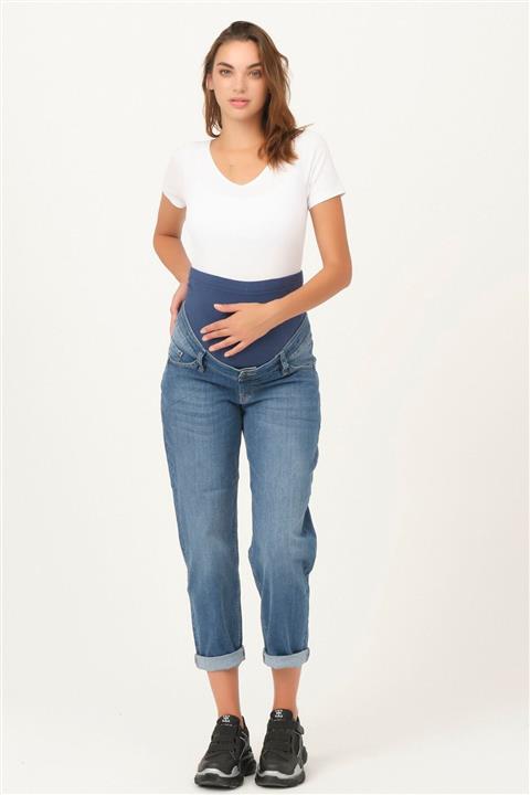 BUSA Hamile Mom Fit Kot Pantolon Mavi