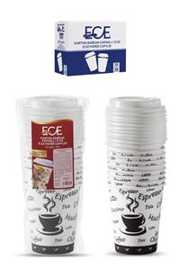 Ece Kapaklı Karton Kahve Bardağı 360 Adet 8 Oz