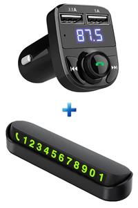 NOYİSKA Universal 2'li Araç Içi Aksesuar Seti Bluetooth Fm Transmitter Cihazı Ve Parktel Numaralık Numaratör