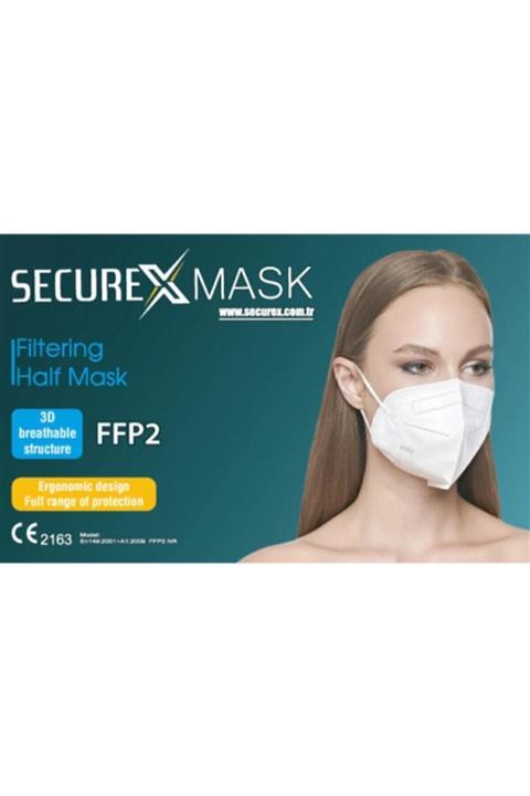 SECUREX MASK Securex N95 Koruma Maskesi 10 Adet Sertifikalı Nano Fiber Katmanlı