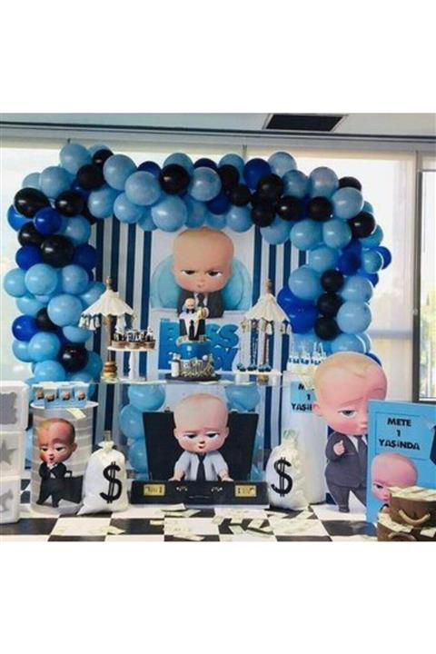 MAVİ PARTY Patron Bebek Pastel Tonlarda Balon Balon Zincir 60 Adet