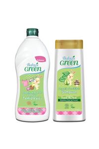 Baby's Green 2'li Set Bebek Çamaşır Deterjanı Organik Aloe Veralı 1l - Organik Bebek Şampuanı 400 ml