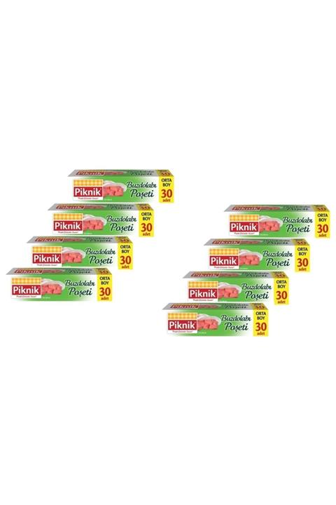 Piknik Buzdolabı Poşeti Orta Boy 24x38 Cm 30 Lu - 8 Adet