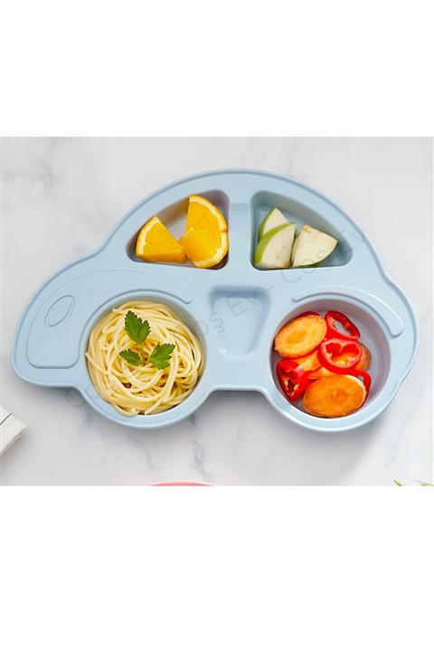 Favorite Kitchen Mama Tabağı Araba Modelli Mama Tabağı Çocuk Tabağı Mavi