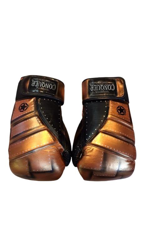 Conquer Custom Made Bronze Premium Deri Boks Eldiveni