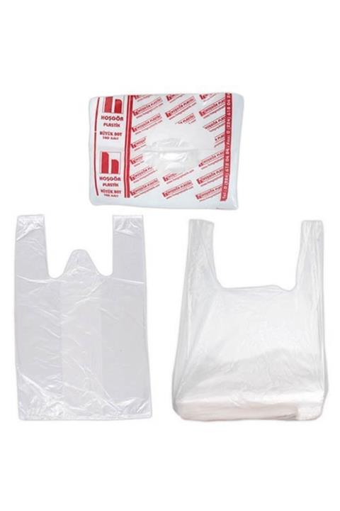 HOŞGÖR PLASTİK Hışır Atlet Market Manav Poşeti Büyük Boy (10 Paket 1400 Adet)