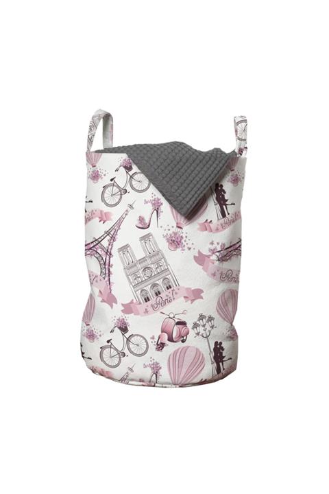 Rengirenk Şehir Çamaşır Sepeti Romantik Şehir Fransa Temalı Duvar Kağıdı