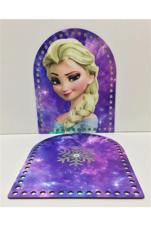 uv arts Mor Elsa Baskılı Ahşap Sırt Çantası Plakası 20x25 cm
