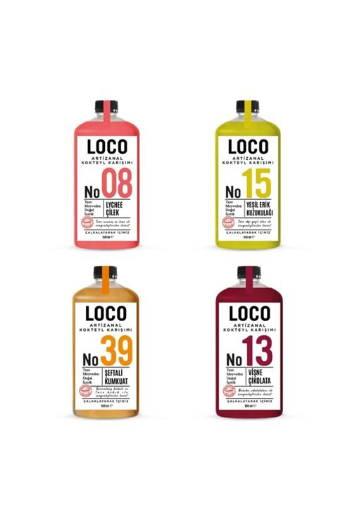 LOCO 4'LÜ ARTİZANAL ALKOLSÜZ KOKTEYL KARIŞIMI TAZE SIKMA KOKTEYL MİX LARGE BOX