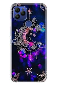 General Mobile Gm 21 Uyumlu Kılıf Pure Modern Desenli Silikon Kapak Ayyıldız Neon Mandala