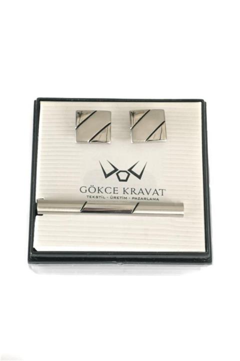 Brianze Kol Düğmesi Ve Kravat Iğnesi Set Kd-35