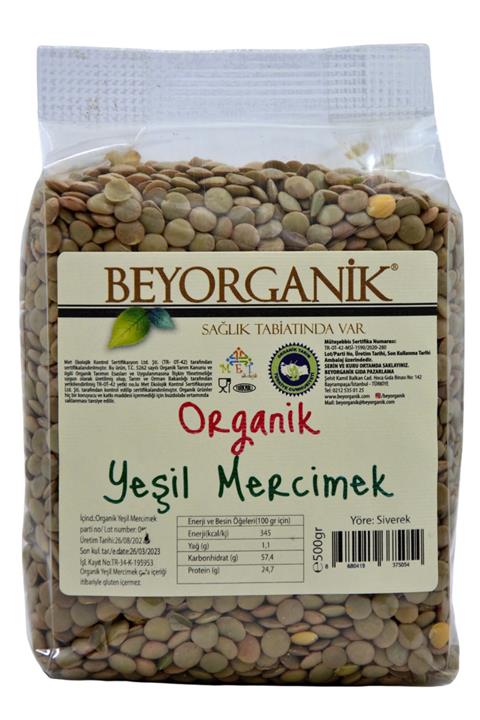 BEYORGANİK Organik Yeşil Mercimek 500 gr