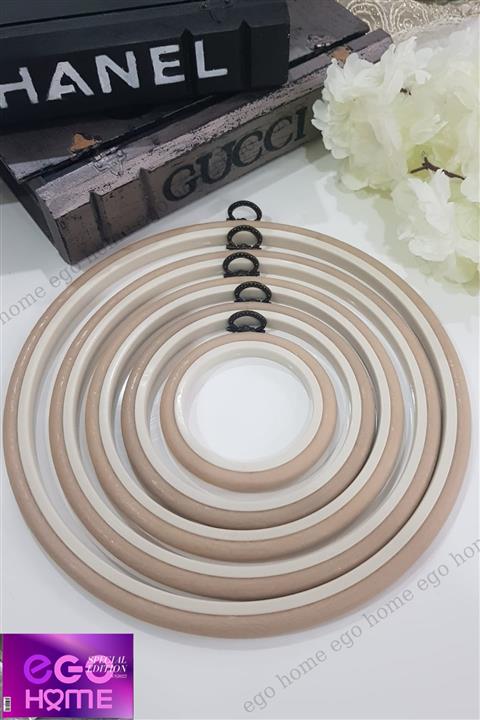 ego home Nurge Pano Kasnağı Ahşap Bej Görünümlü Yuvarlak Set 5 Li Set No:1-2-3-4-5 Takım