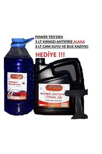 Powerten Kırmızı Antifriz+cam Suyu +buz Kazıyıcı