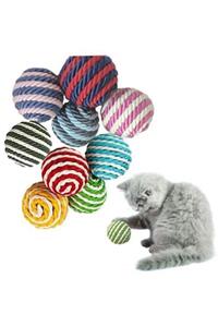 MUCA Ip Sarma Renkli Kedi Oyun Topu 4 Cm ( 1 Adet ) Kedi Oyuncağı