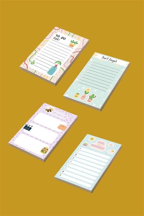 hediyeburda Memopad Not Defteri 4 Lü Set