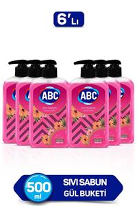 ABC Sıvı Sabun Gül Buketi 500 ml  - 6'lı Set