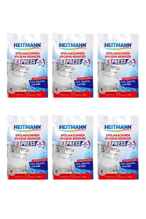 HEITMANN Bulaşık Makinası Temizleyicisi Ve Ekspres Hijyenik Kireç Sökücü 30 gr x 6 Adet