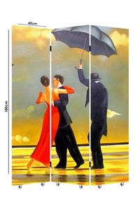 StellaStore Jack Vettriano 3 Kanatlı Oda Bölücü Çift Taraflı Kanvas Paravan