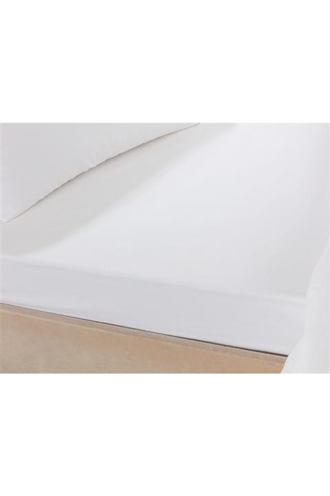 Madame Coco Rue Tek Kişilik Saten Düz Çarşaf - Beyaz