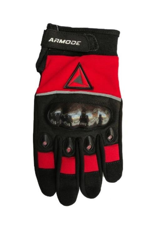 ARMODEX Kırmızı/siyah Yazlık Korumalı Motosiklet Eldiveni