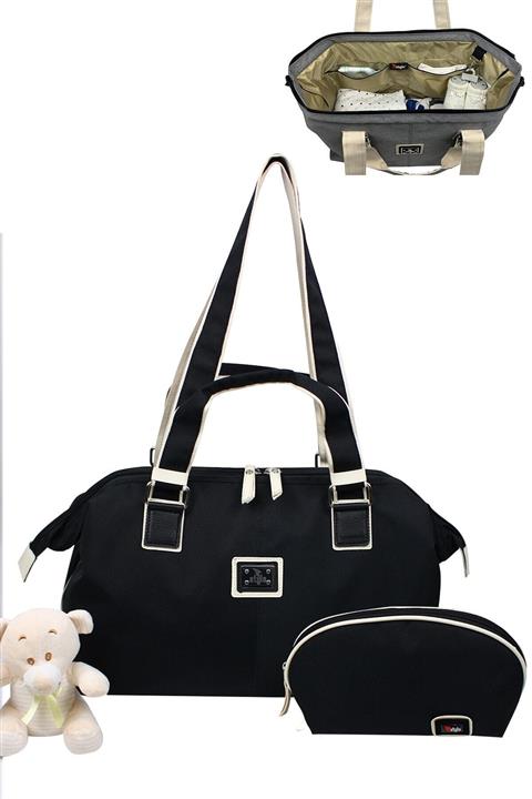 Stylo Flower Siyah Anne Bebek Bakım Çantası