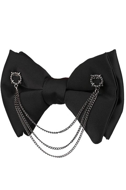 Kravatkolik Siyah Zincirli Damatlık Papyon P1043