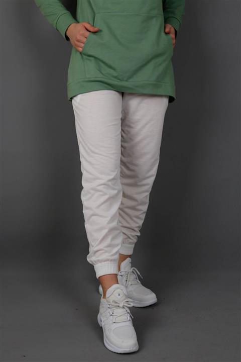 İmajButik Paça Lastikli Iki Iplik Eşofman Alt-beyaz