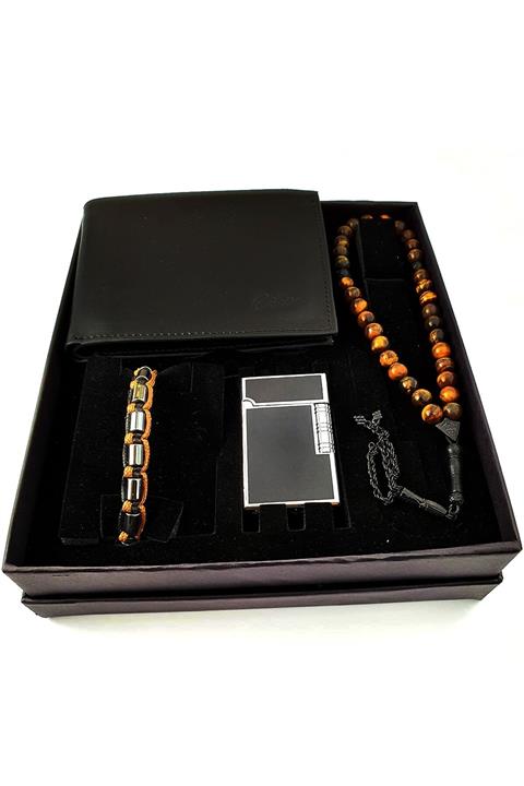 OSESHOP Erkeklere Özel Set Kombin - Tesbih ,bileklik,çakmak,cüzdan