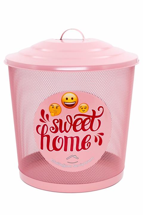 Manor Fileli Metal Çok Amaçlı Saklama Kovası-pembe